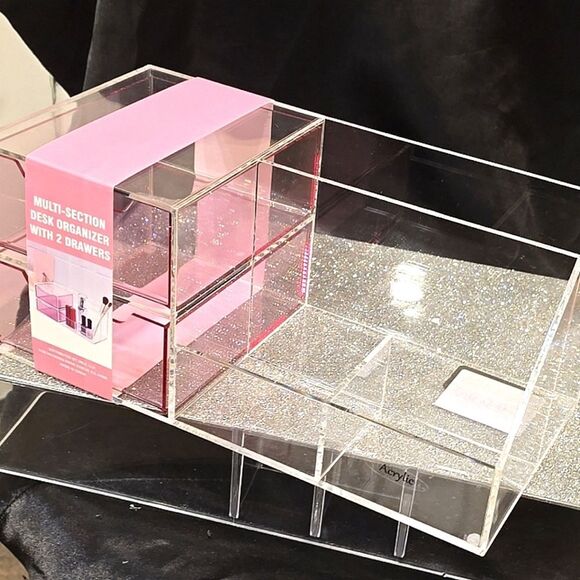 At Home Acrylic Multi-Section Organizer w/2 Drawers - Picture 2 of 10